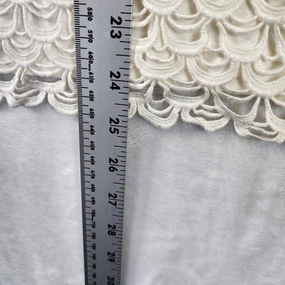 J Crew Ivory Scalloped Lace Tiered Tank Top Women's Size L - Picture 6 of 7